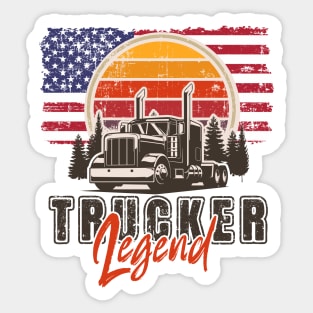 USA truck drivers, Husband dad trucker  legend Sticker